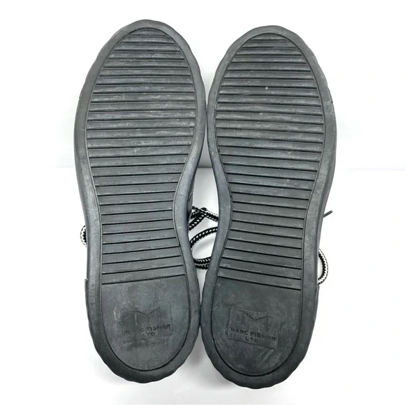 Marc Fisher Dulce Quilted Patent Black Leather High Top Sneaker/Boot- Size 8.5 - Picture 9 of 10